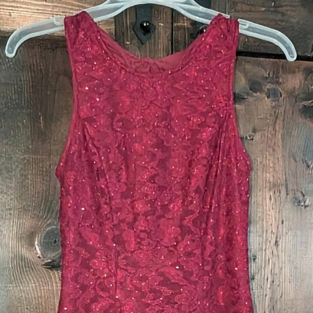 NEW Girls XS burgundy lace dress